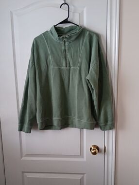 Northern Reflections Sage Green Half-Zip Pullover Sweater